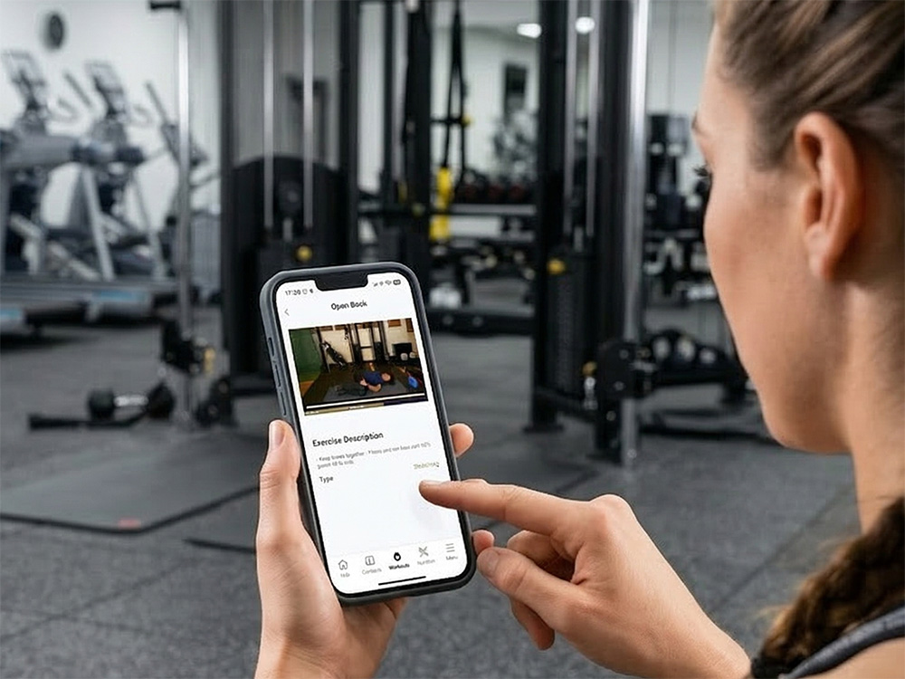 Golf fitness app on mobile phone